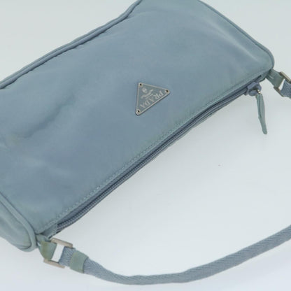 PRADA Accessory Pouch Nylon Blue Auth yk10185