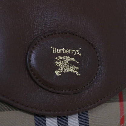 BurberrySs Nova Check Clutch Bag Canvas Beige Brown Auth yk10288