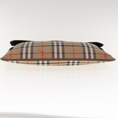BurberrySs Nova Check Clutch Bag Canvas Beige Brown Auth yk10288