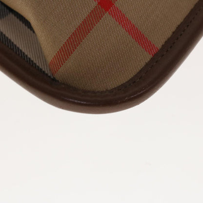 BurberrySs Nova Check Clutch Bag Canvas Beige Brown Auth yk10288