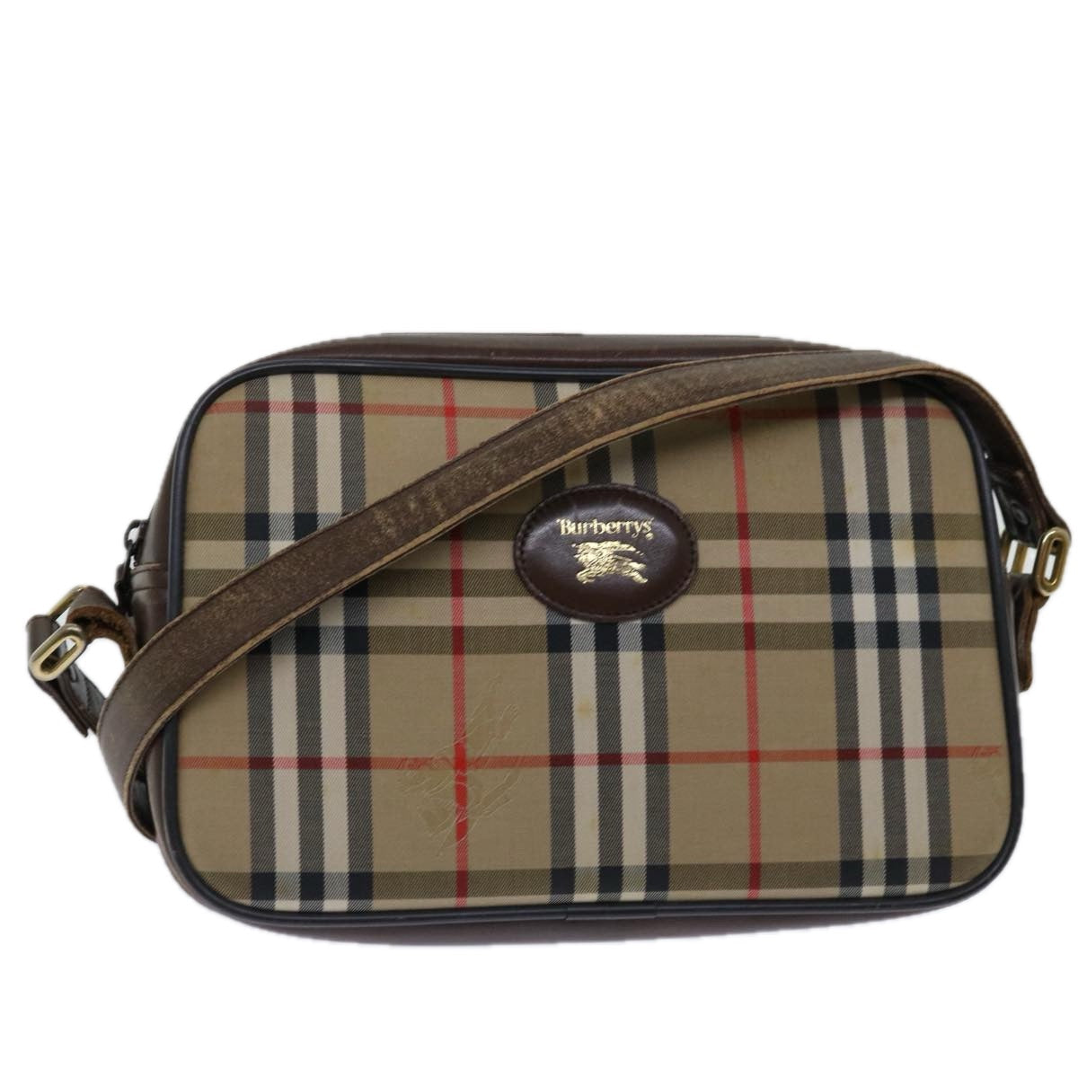 BurberrySs Nova Check Shoulder Bag Canvas Beige Auth yk11222