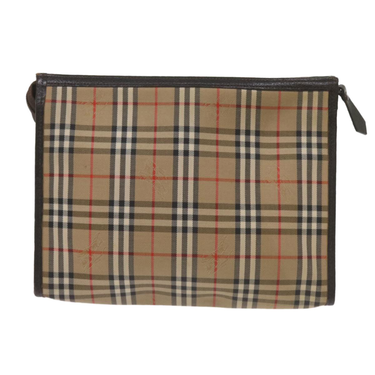 BurberrySs Nova Check Clutch Bag Canvas Black Beige Auth yk11237
