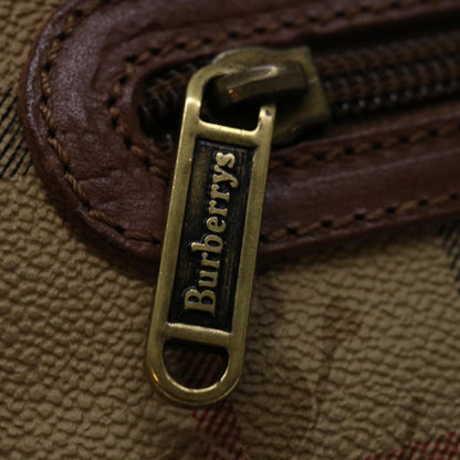 BurberrySs Nova Check Clutch Bag PVC Beige Brown Auth yk11383