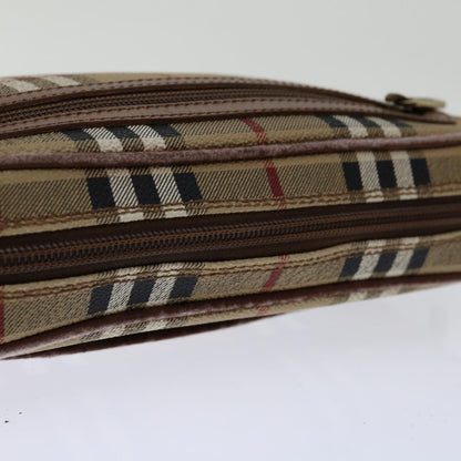 BurberrySs Nova Check Clutch Bag PVC Beige Brown Auth yk11383
