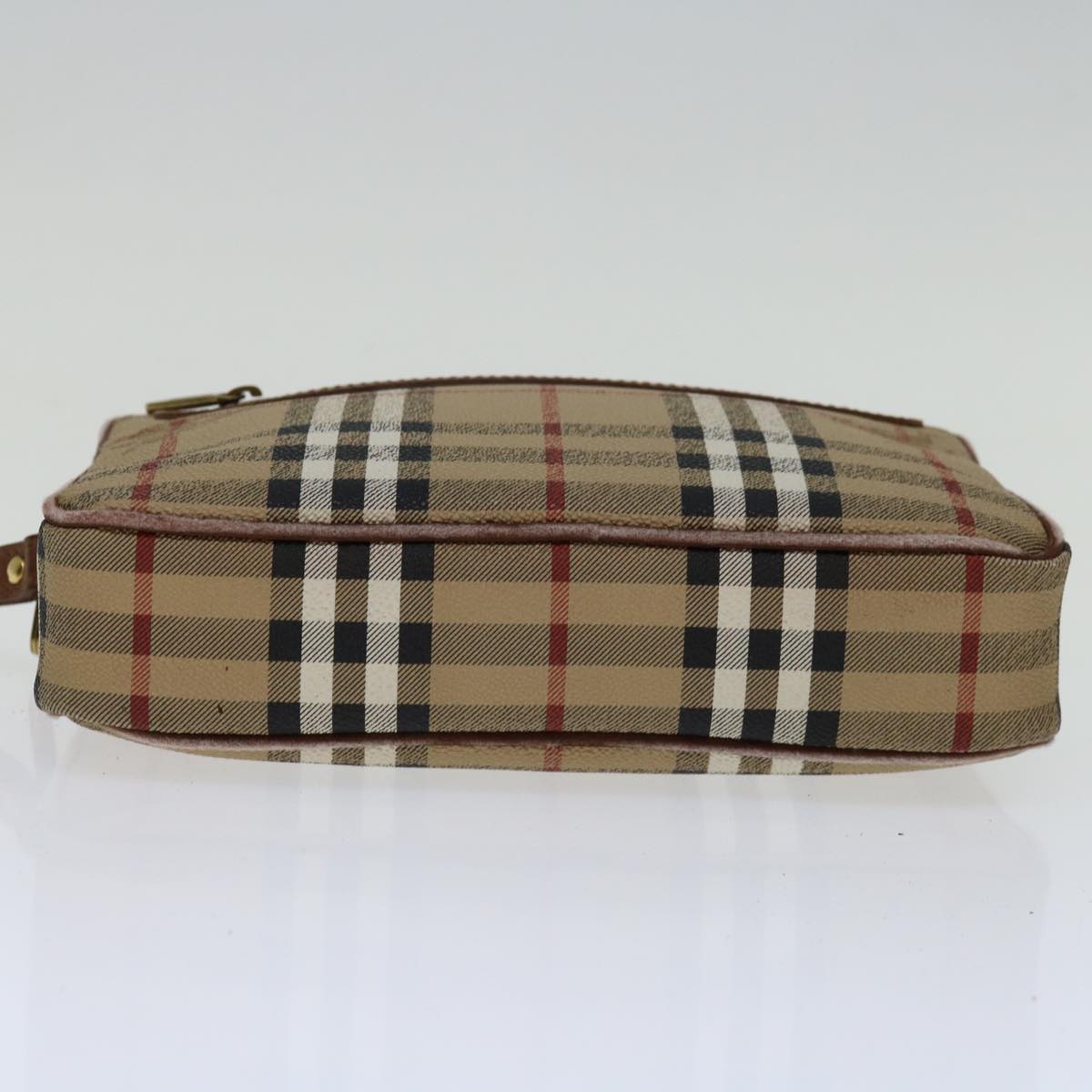 BurberrySs Nova Check Clutch Bag PVC Beige Brown Auth yk11383