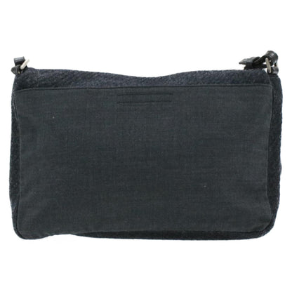 PRADA Suede Shoulder Bag Black Auth yk115