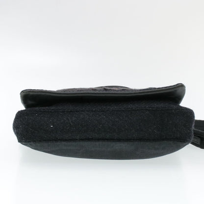 Prada Suede Shoulder Bag Black  yk115