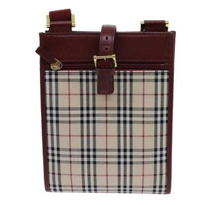 Burberry Nova Check Shoulder Bag Canvas Beige Auth yk11620