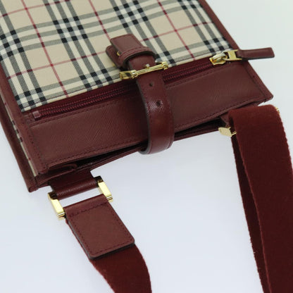 Burberry Nova Check Shoulder Bag Canvas Beige Auth yk11620