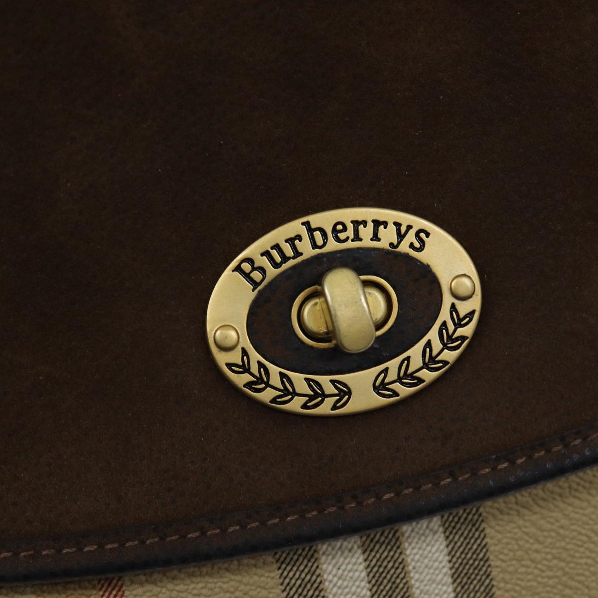 BurberrySs Nova Check Hand Bag PVC 2way Brown Auth yk11758