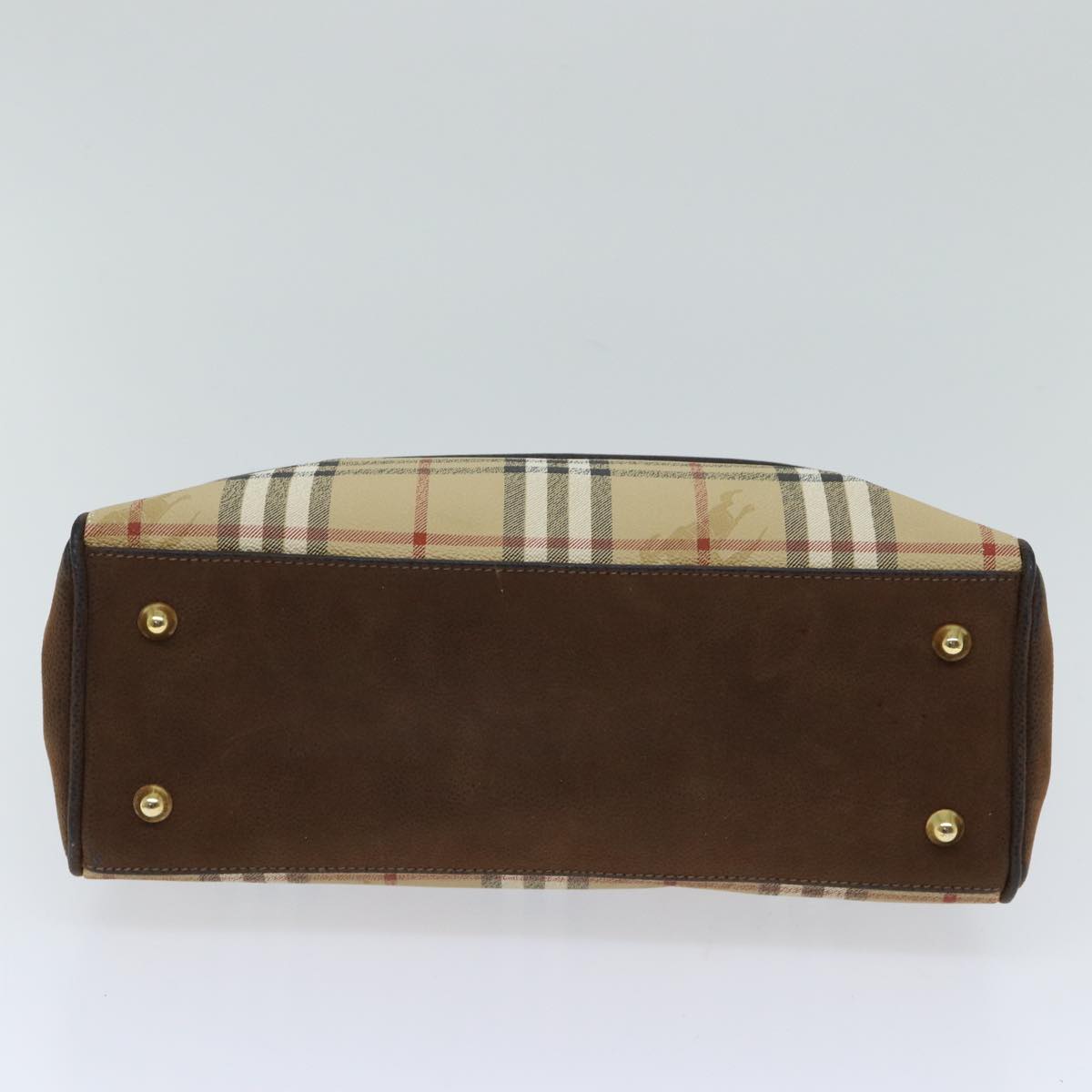 BurberrySs Nova Check Hand Bag PVC 2way Brown Auth yk11758