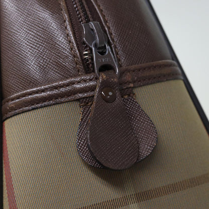 BURBERRYSs Nova Check Hand Bag Canvas Beige Auth yk12280
