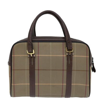 BURBERRYSs Nova Check Hand Bag Canvas Beige Auth yk12280