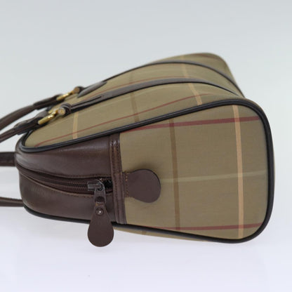 BURBERRYSs Nova Check Hand Bag Canvas Beige Auth yk12280
