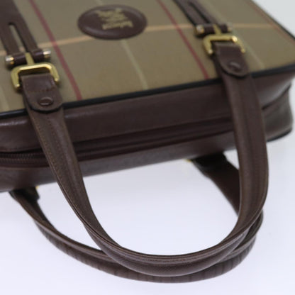 BURBERRYSs Nova Check Hand Bag Canvas Beige Auth yk12280
