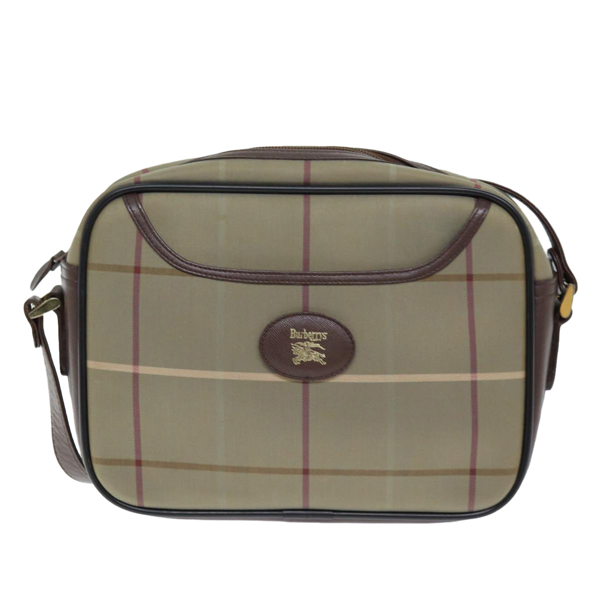 BURBERRYSs Nova Check Shoulder Bag Canvas Beige Auth yk12298