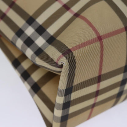 BURBERRY Nova Check Hand Bag Coated Canvas Beige Auth yk12299