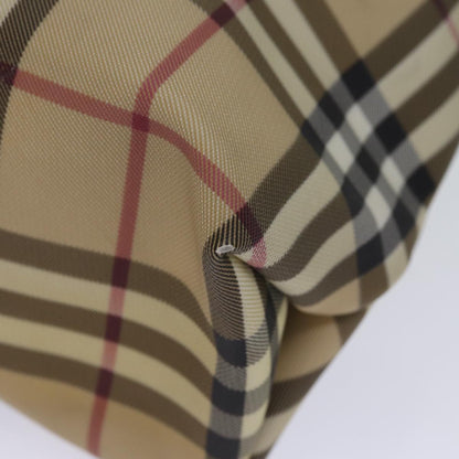 BURBERRY Nova Check Hand Bag Coated Canvas Beige Auth yk12299