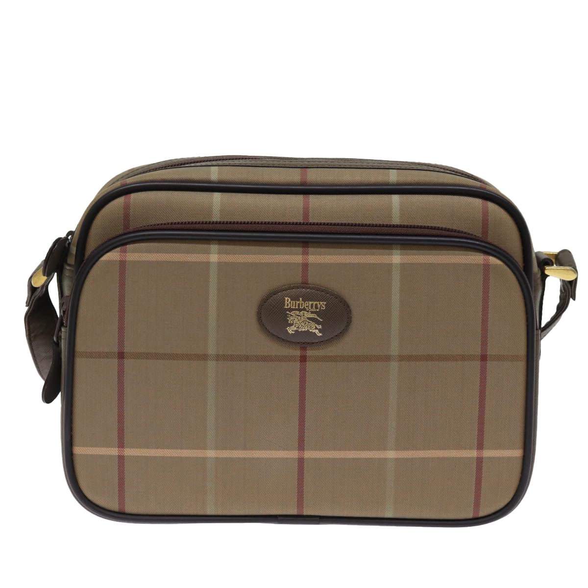 BURBERRYSs Nova Check Shoulder Bag Canvas Beige Auth yk12716