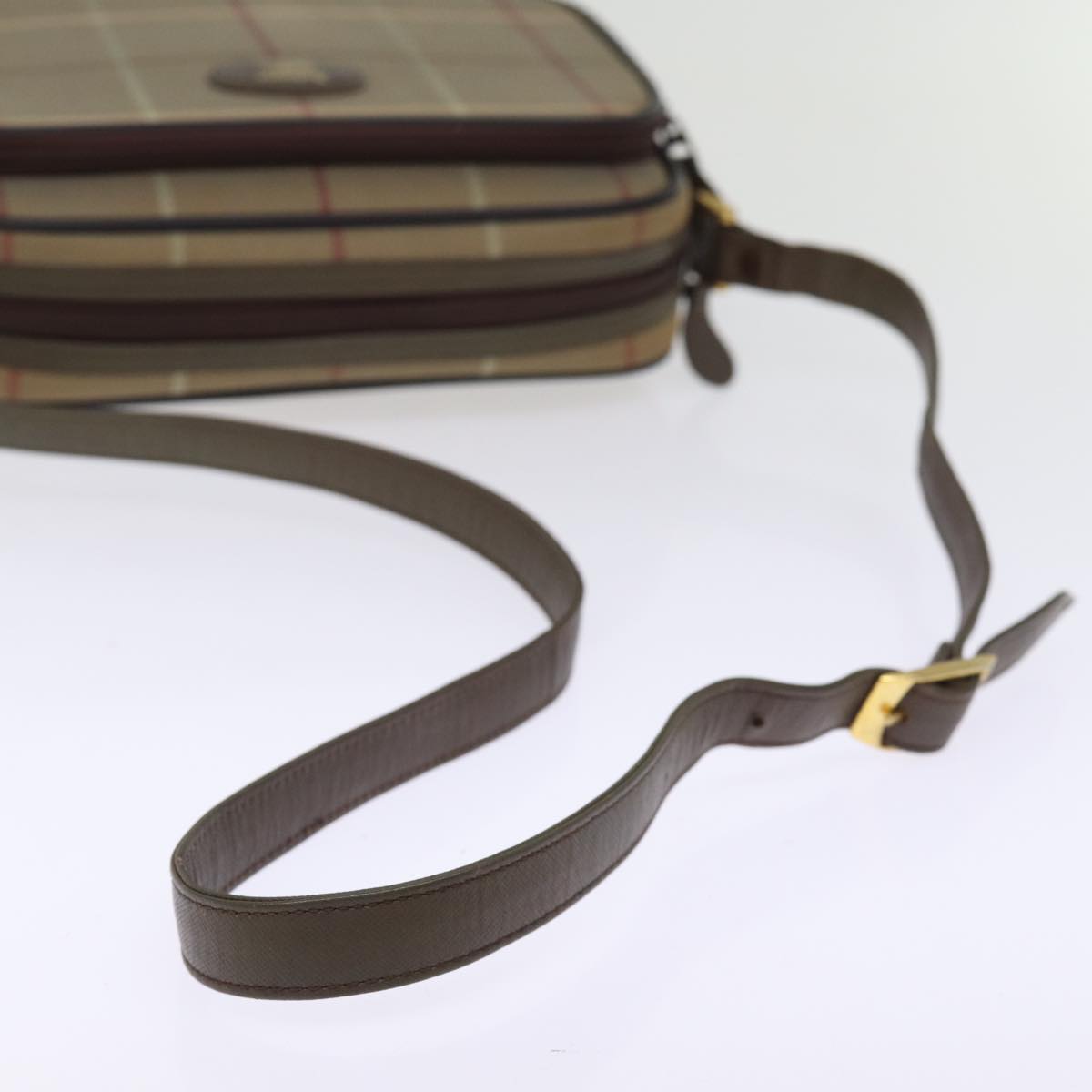 BURBERRYSs Nova Check Shoulder Bag Canvas Beige Auth yk12716
