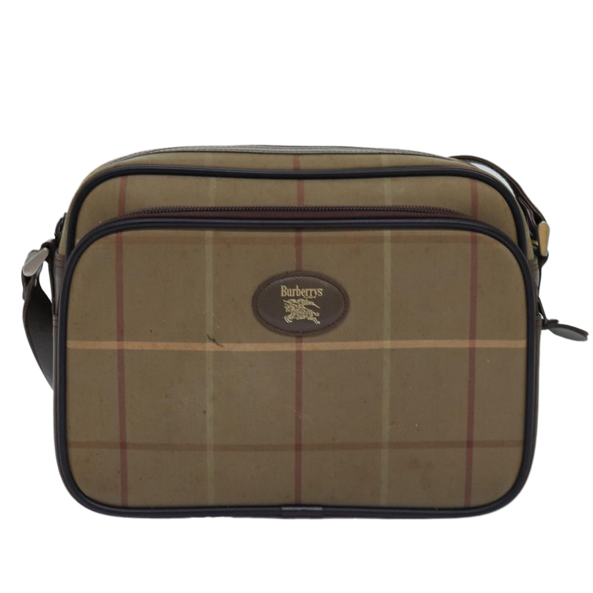BURBERRYSs Nova Check Shoulder Bag Canvas Beige Auth yk12717