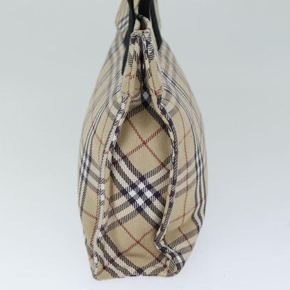 BURBERRY Nova Check Blue Label Hand Bag Canvas Beige Auth yk12723