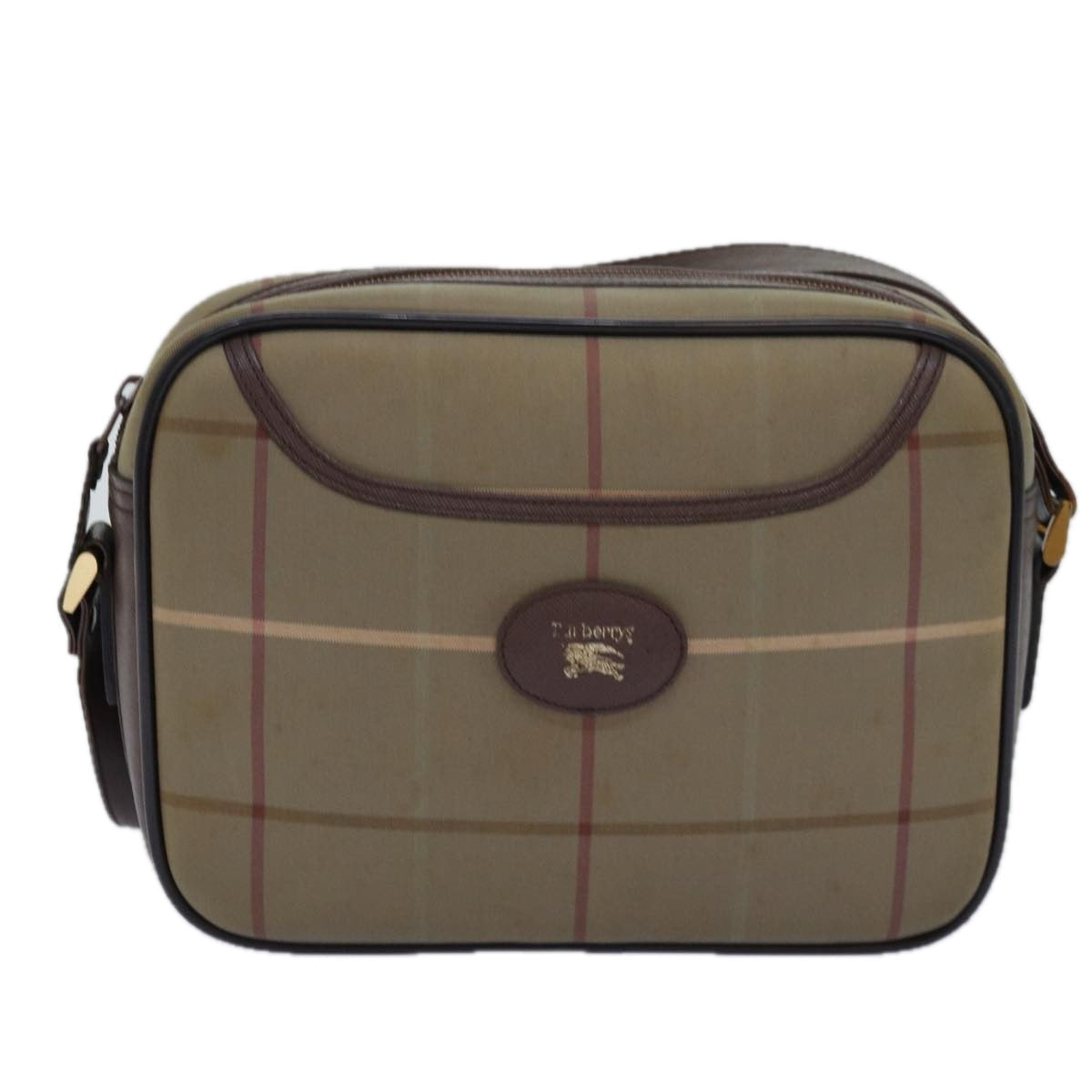 BURBERRYSs Nova Check Shoulder Bag Canvas Beige Auth yk12733
