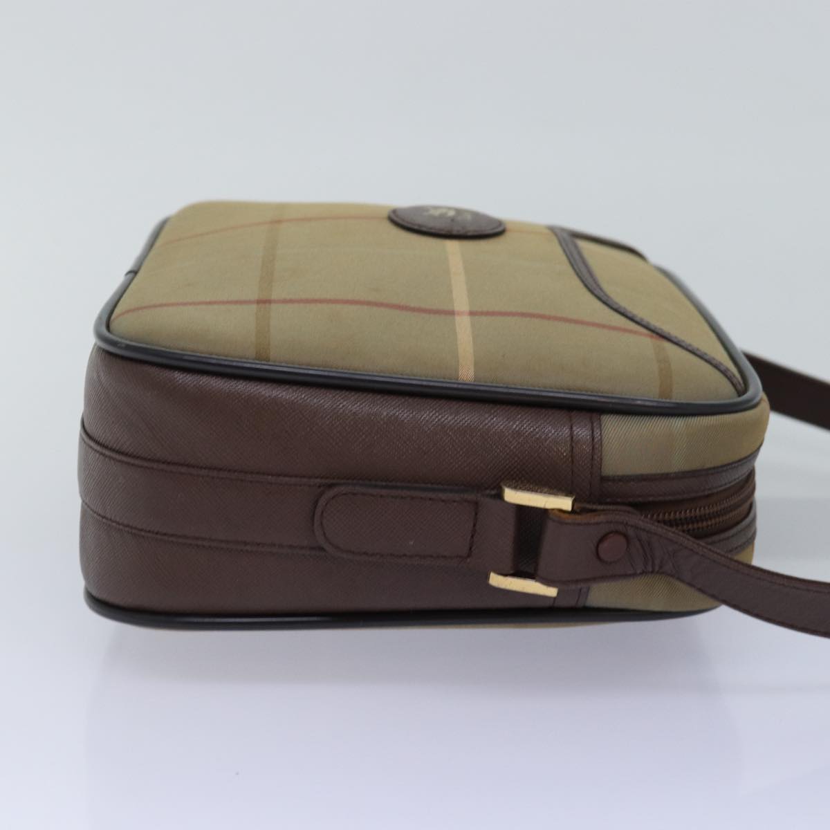 BURBERRYSs Nova Check Shoulder Bag Canvas Beige Auth yk12733