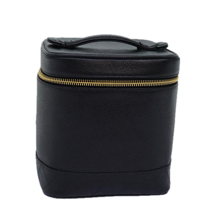 Chanel Bicolole Vanity Cosmetic Pouch Caviar Skin Black CC Auth yk