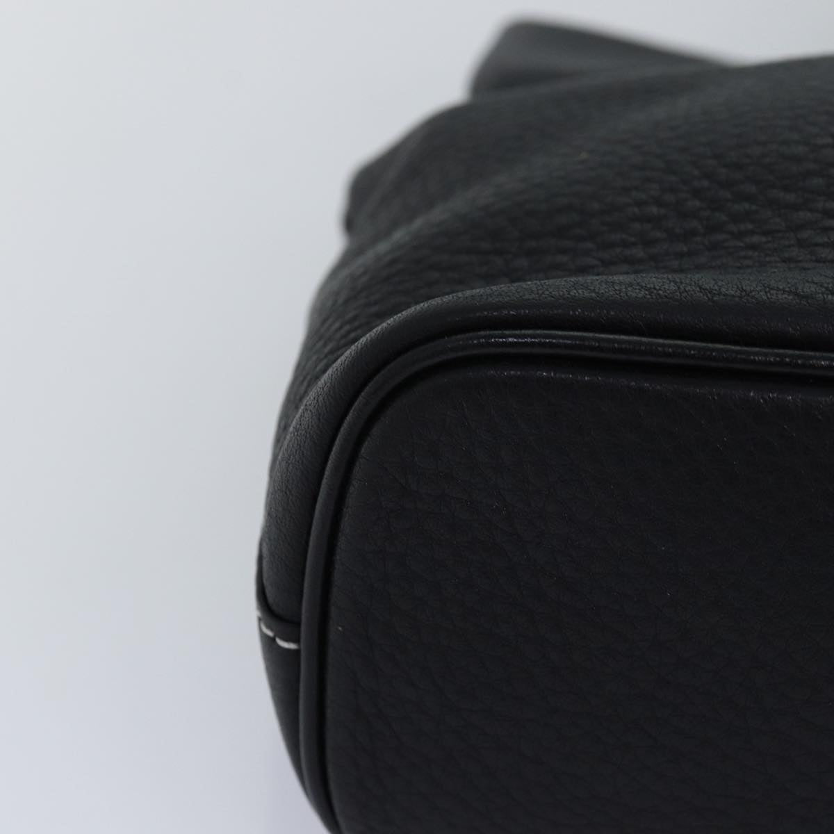 BURBERRYSs Hand Bag Leather Black Auth yk12762