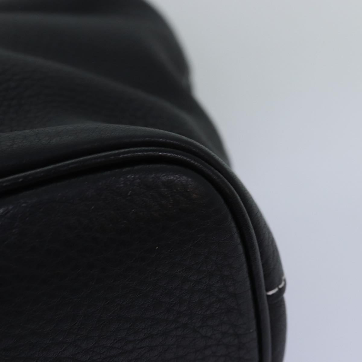 BURBERRYSs Hand Bag Leather Black Auth yk12762