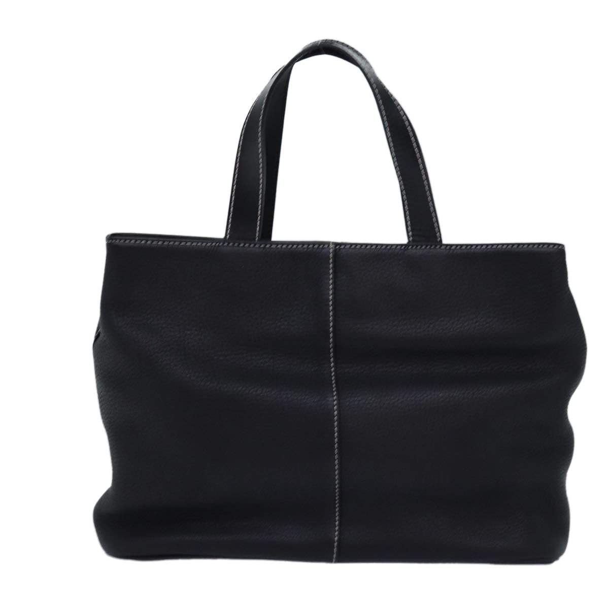 BURBERRYSs Hand Bag Leather Black Auth yk12762