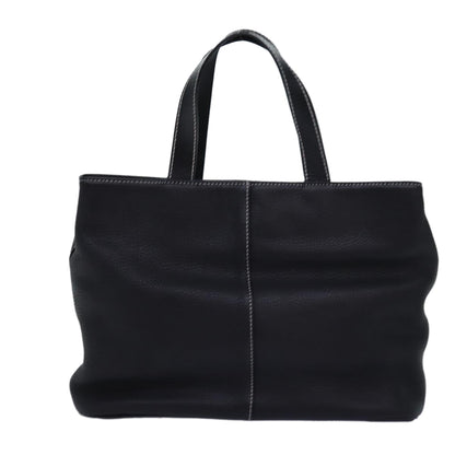BURBERRYSs Hand Bag Leather Black Auth yk12762