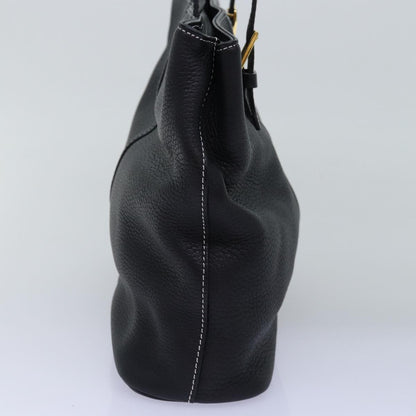 BURBERRYSs Hand Bag Leather Black Auth yk12762