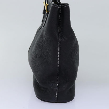BURBERRYSs Hand Bag Leather Black Auth yk12762