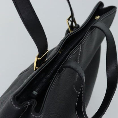 BURBERRYSs Hand Bag Leather Black Auth yk12762