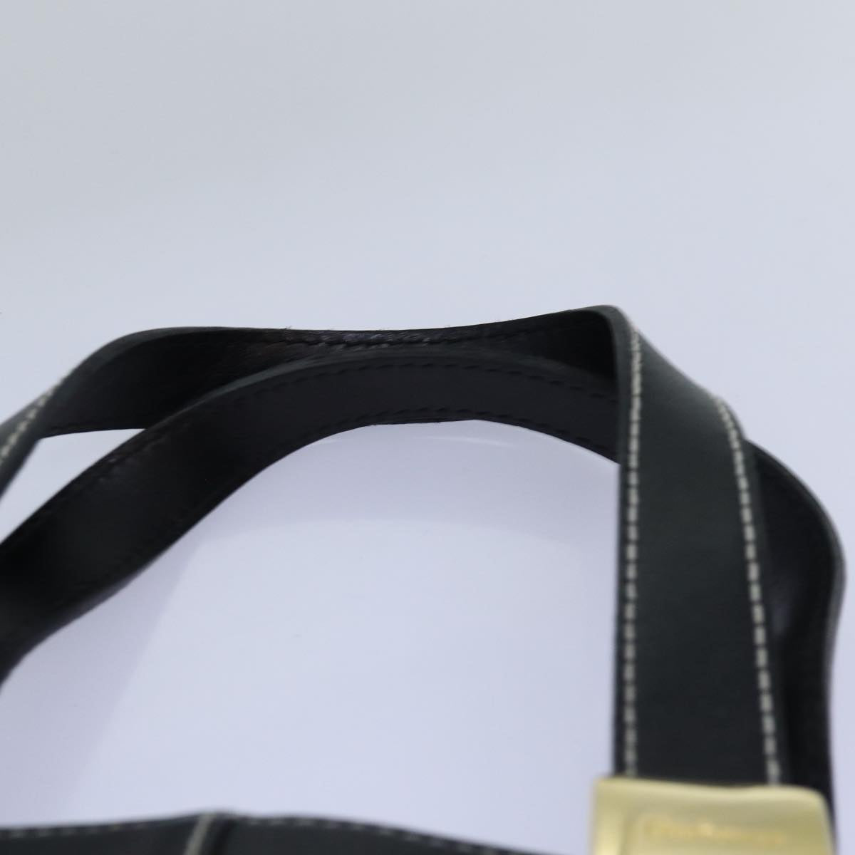 BURBERRYSs Hand Bag Leather Black Auth yk12762