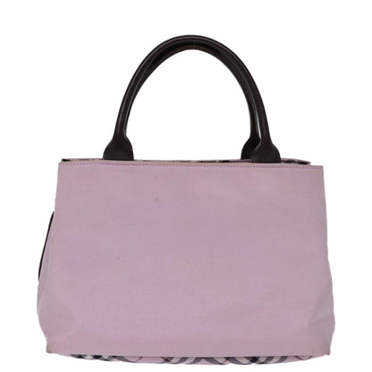 BURBERRY Nova Check Blue Label Hand Bag Nylon Pink Auth yk12779