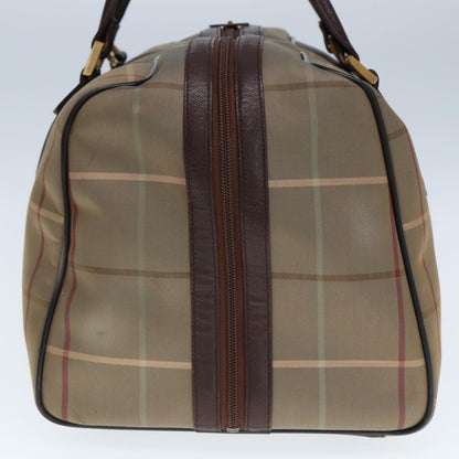 BURBERRYSs Nova Check Boston Bag Canvas Beige Auth yk12869