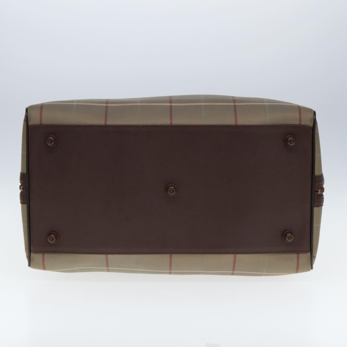 BURBERRYSs Nova Check Boston Bag Canvas Beige Auth yk12869
