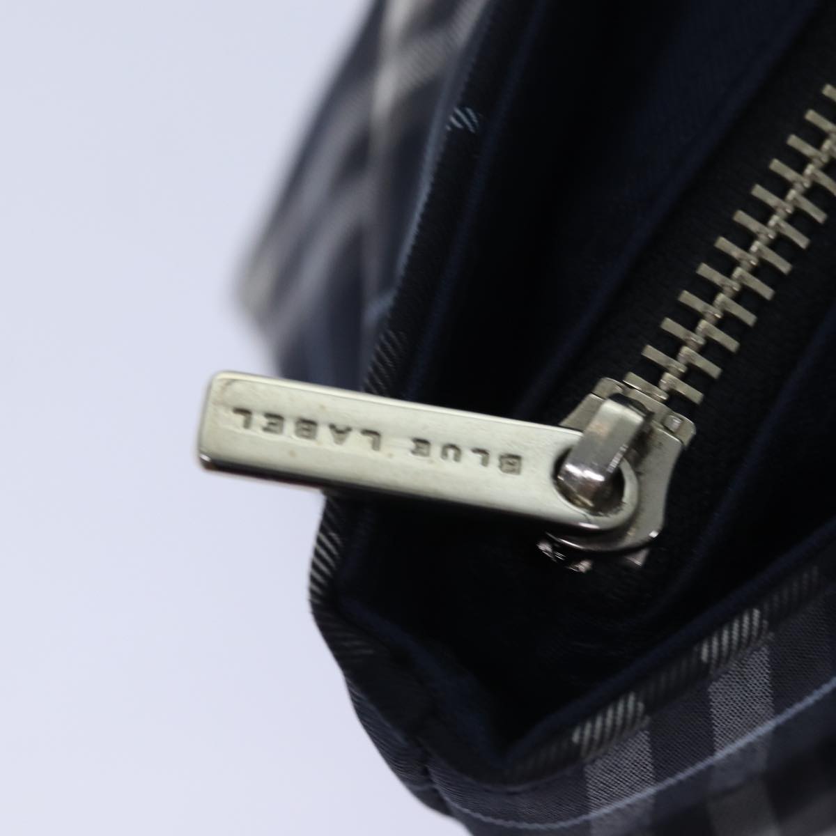 BURBERRYSs Nova Check Blue Label Hand Bag Nylon Navy Auth yk13111