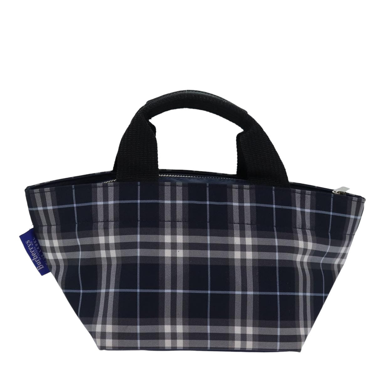 BURBERRYSs Nova Check Blue Label Hand Bag Nylon Navy Auth yk13111