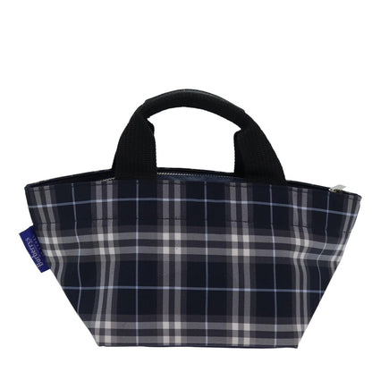 BURBERRYSs Nova Check Blue Label Hand Bag Nylon Navy Auth yk13111