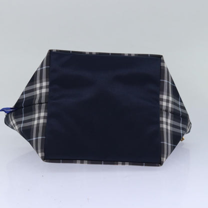 BURBERRYSs Nova Check Blue Label Hand Bag Nylon Navy Auth yk13111