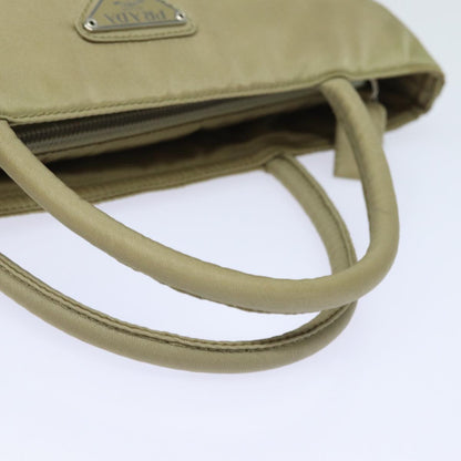 PRADA Hand Bag Nylon Beige Auth yk13122