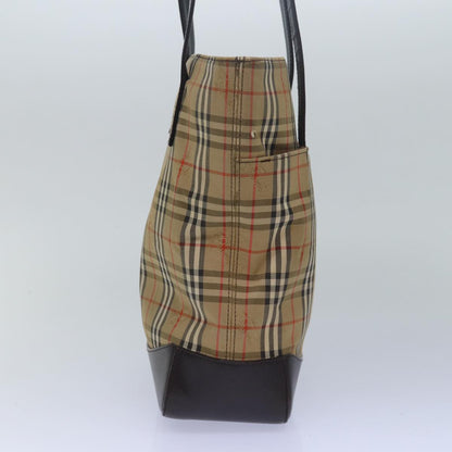 BURBERRY Nova Check Tote Bag Canvas Beige Auth yk13193