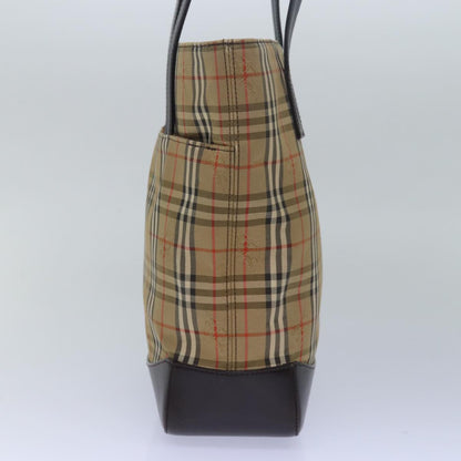 BURBERRY Nova Check Tote Bag Canvas Beige Auth yk13193