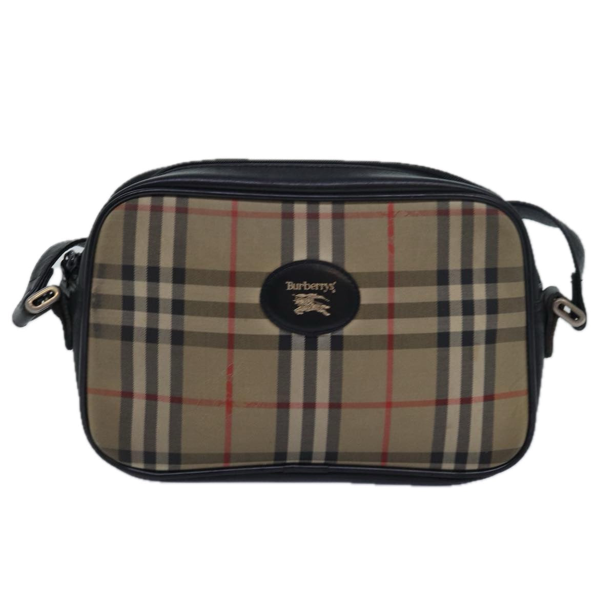 BURBERRYSs Nova Check Shoulder Bag Canvas Beige Auth yk13298