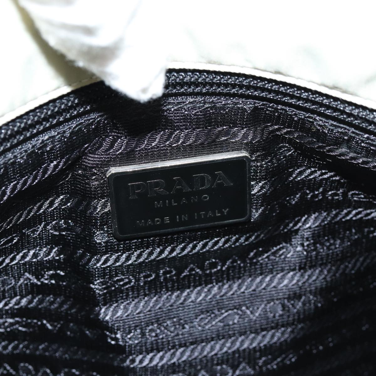 PRADA Hand Bag Nylon Gray Auth yk13351