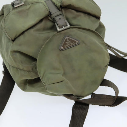 PRADA Backpack Nylon Khaki Auth yk13356